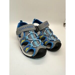 Coga Blue & Grey Kids Closed Toe Water Sandals Little Boy Size 9.5 (7-8year Old)